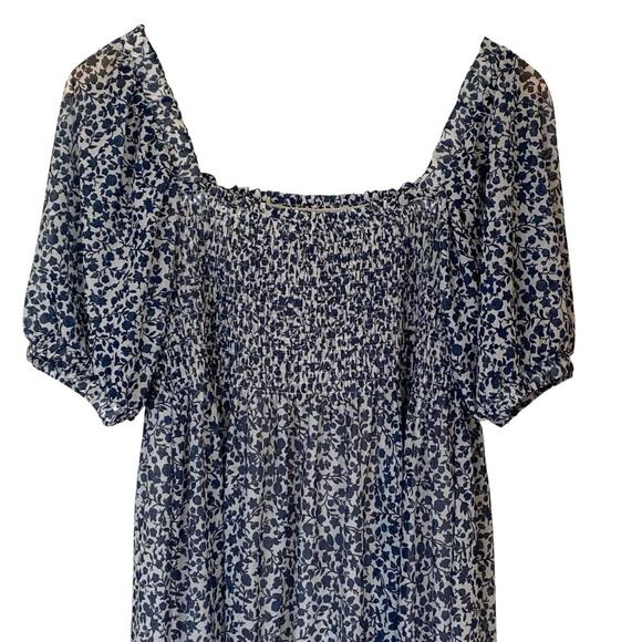 BAUM UND PFERDGARTEN Judith Floral Print Smocked Midi Dress Ink Blue, Medium - Picture 9 of 16